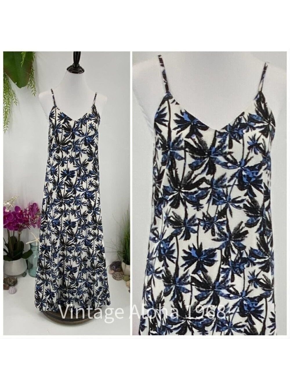 Tropical Tiki Sun Maxi Dress Hawaiian Palm Trees